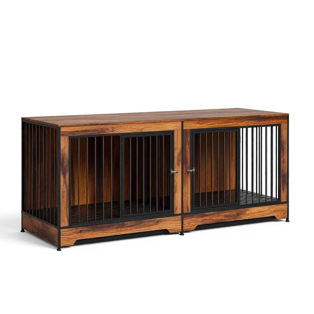 Dog Crate Furniture with Adjustable Divider for Two Dogs – view 7