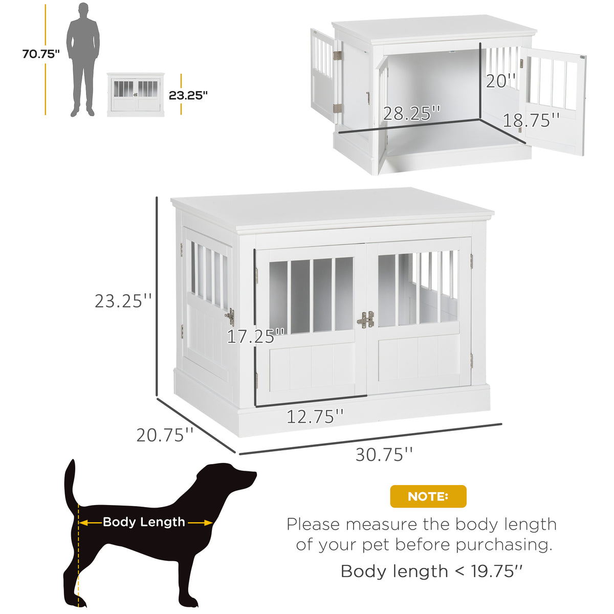 Wooden Dog Crate End Table for Small Dogs – view 8