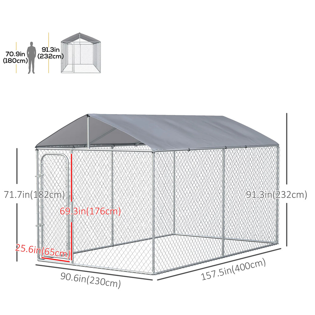 Large Dog Kennel Outdoor Playpen with Canopy Cover – view 7