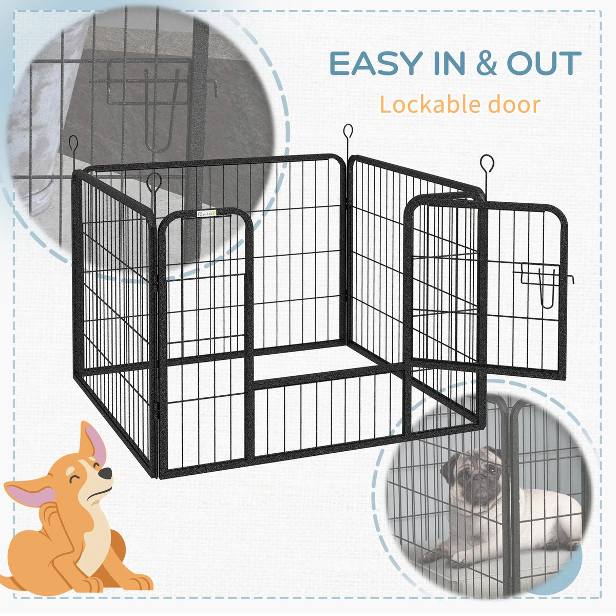 Metal Pet Playpen for Small Animals with Gate – view 7