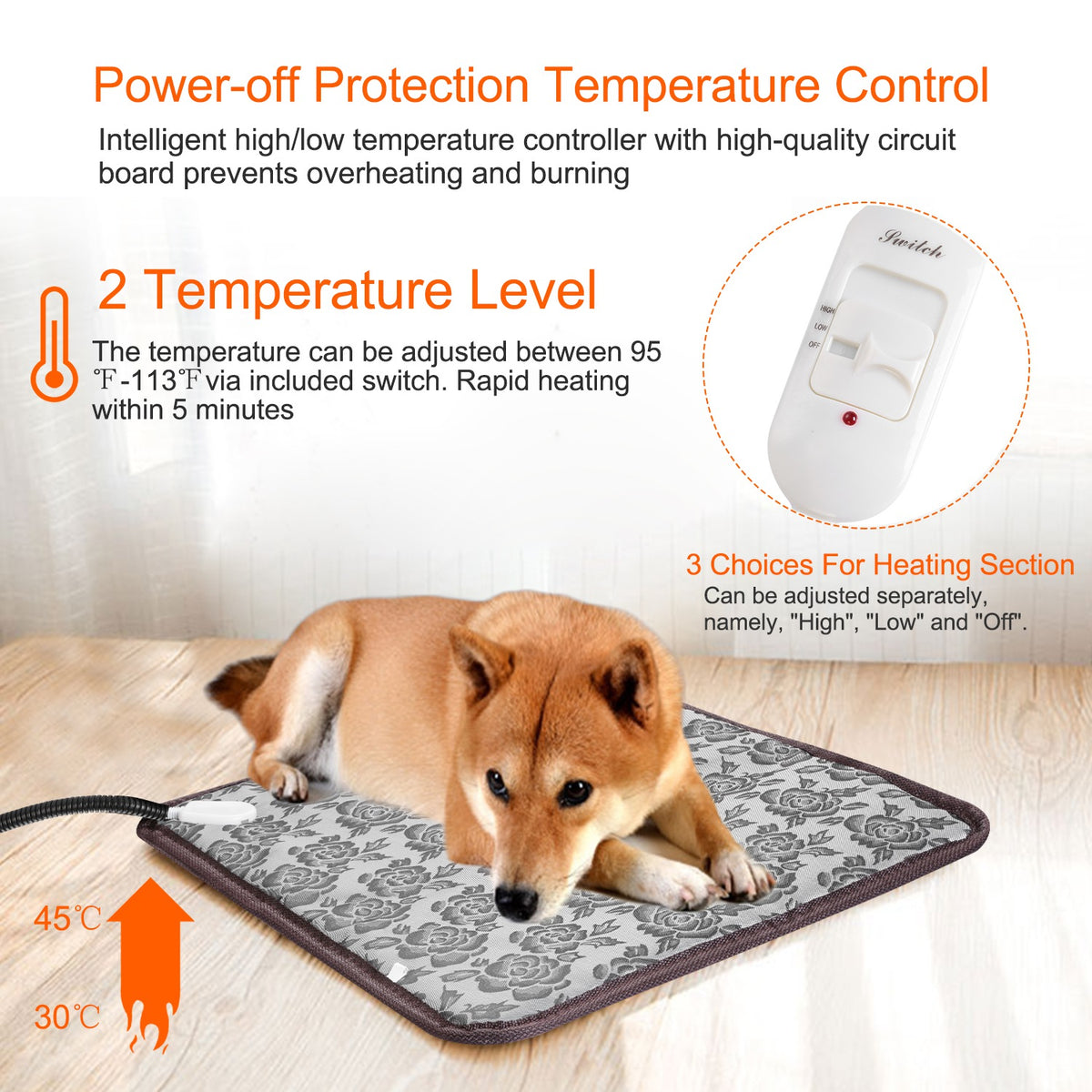 Pet Heating Pad for Cats and Dogs - Electric Heating Mat – view 12