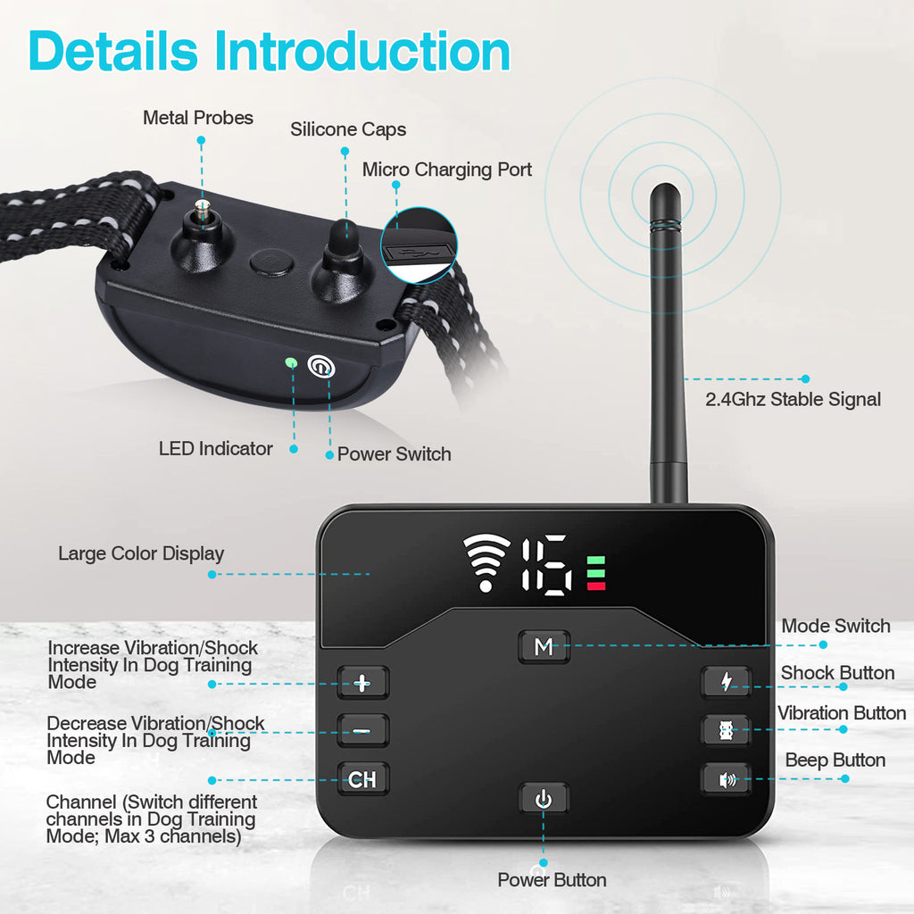 Wireless Electric Dog Fence and Training Collar System – view 12