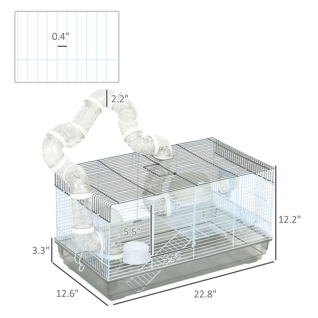 Small Animal Cage with Tubes and Exercise Wheel for Gerbils – view 8