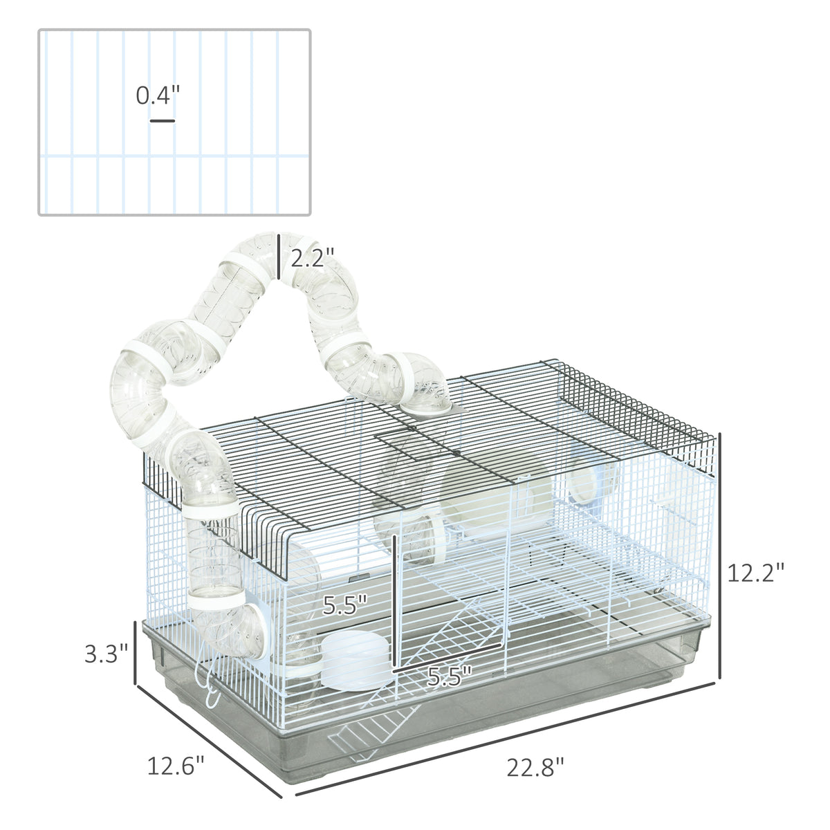 Small Animal Cage with Tubes and Exercise Wheel for Gerbils – view 8