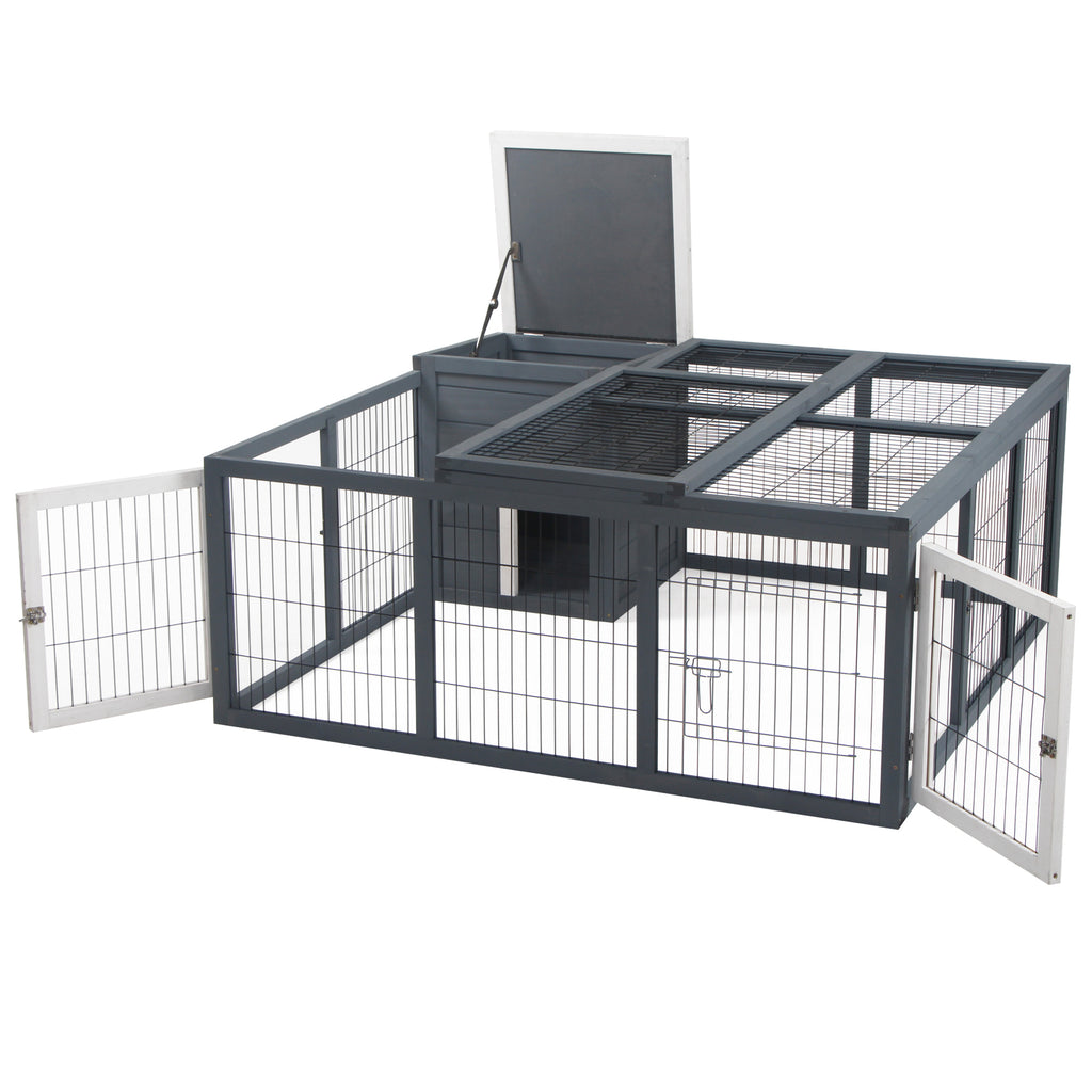 Rabbit Hutch for Small Animals with Open-Air Run – view 7