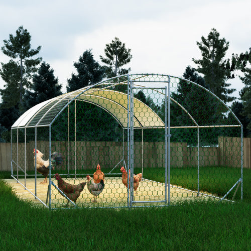 Large Metal Chicken Coop with Waterproof Cover for Poultry – view 11