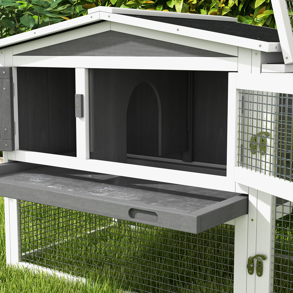 Rabbit Hutch 2-Story Cage for Small Animals with Slide-Out Tray – view 9