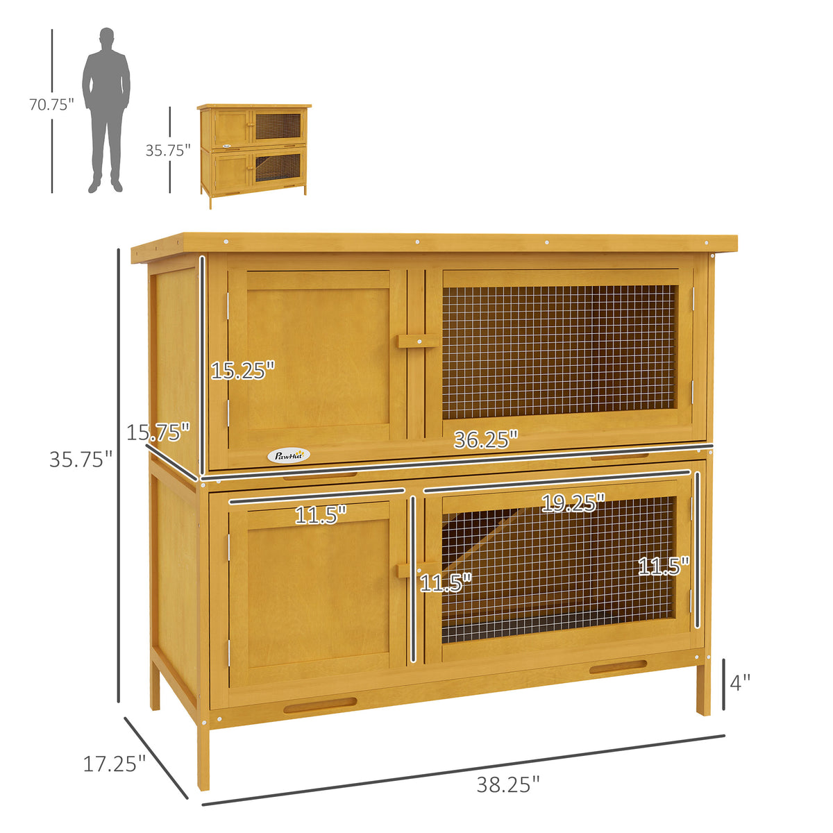 Wooden Bunny Hutch with Ramp for Indoor/Outdoor Use – view 8