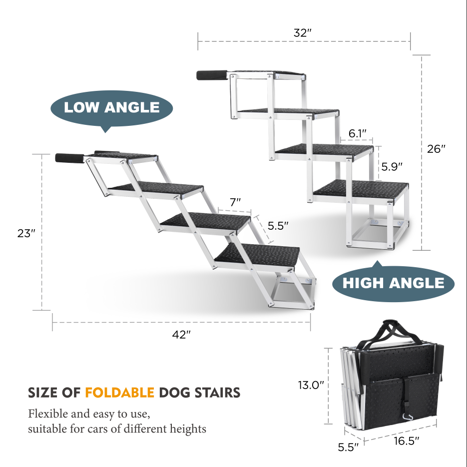 Foldable Dog Ramp for Cars and SUVs with Non-Slip Surface – view 11
