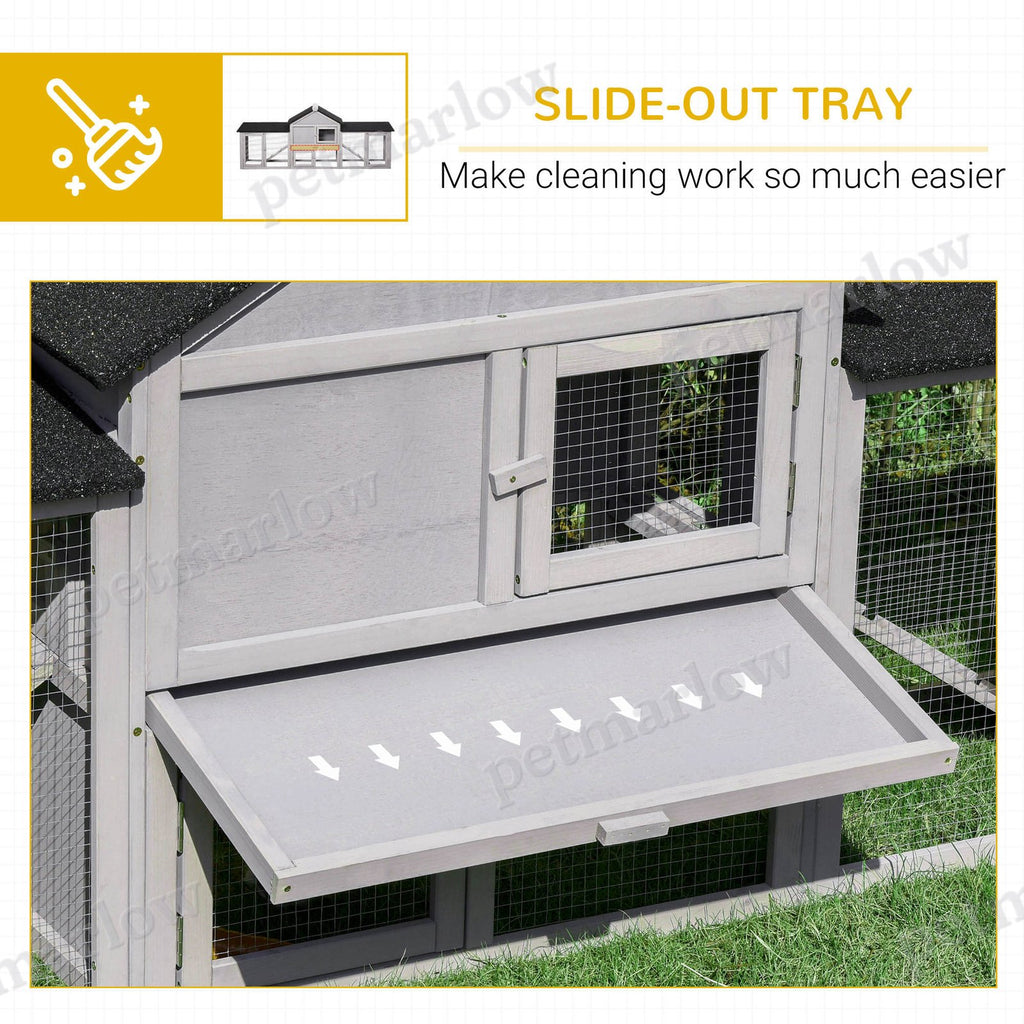 Deluxe XL Wooden Rabbit Hutch with Run and Ladder – view 3