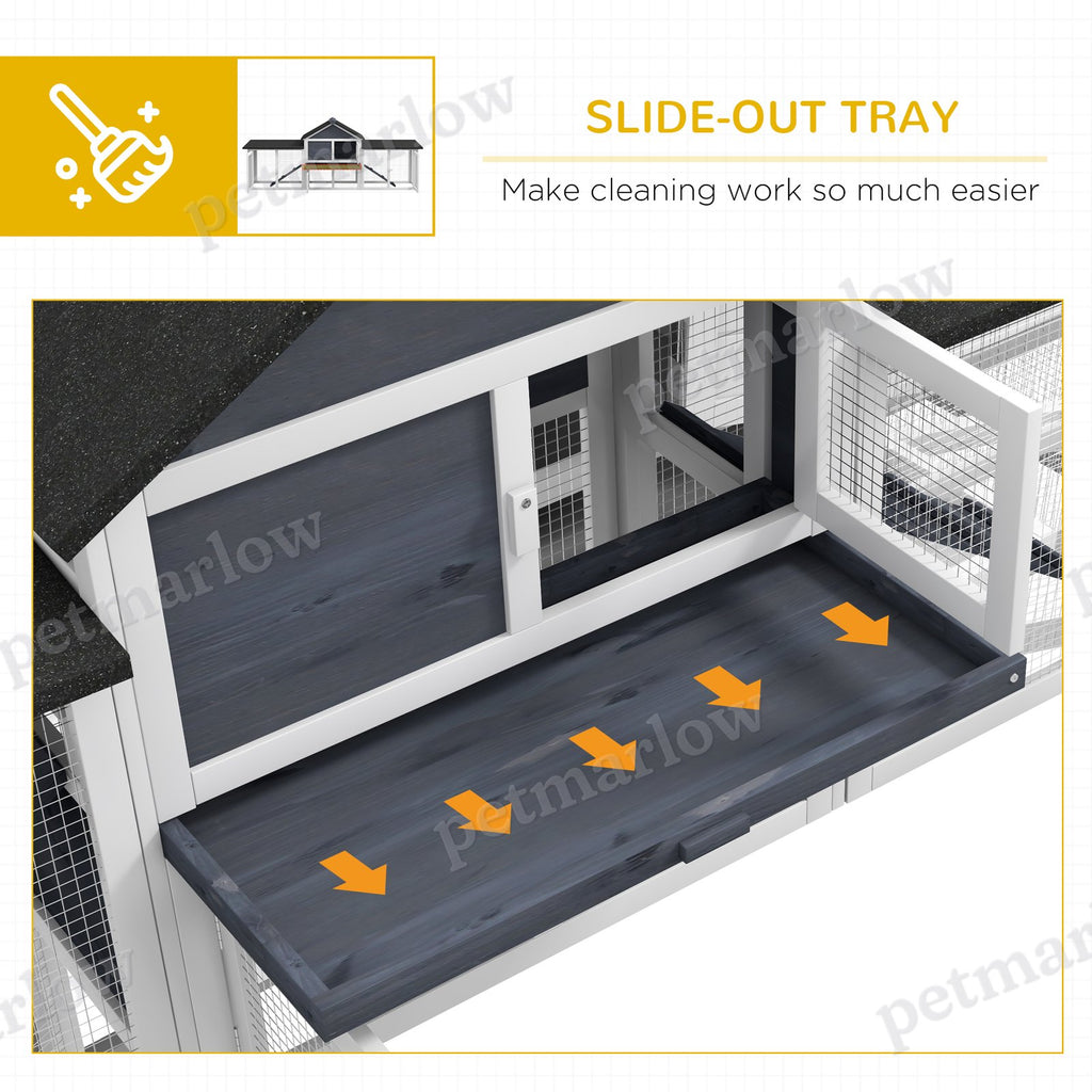 Deluxe XL Wooden Rabbit Hutch with Run and Ladder – view 5