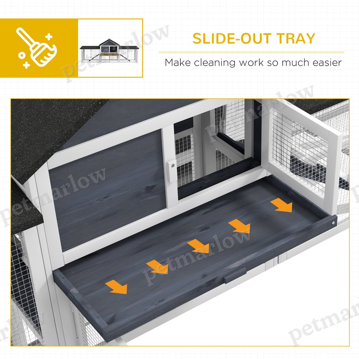 Deluxe XL Wooden Rabbit Hutch with Run and Ladder – view 5