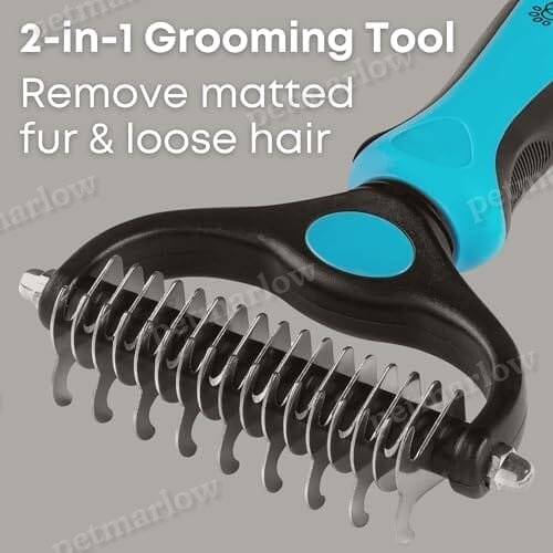Dematting and Deshedding Comb for Dogs and Cats Grooming Tool – view 2