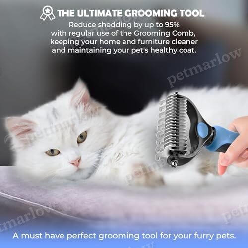 Dematting Comb with Extra Wide Double-Sided Stainless Steel Teeth for Detangling – view 4