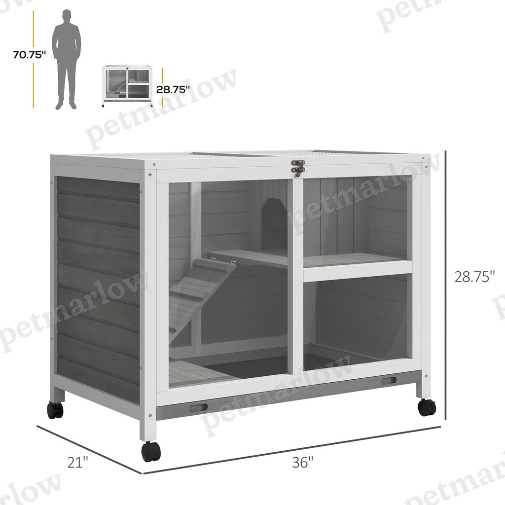 Desk-Sized Rabbit Hutch with Wheels for Easy Movement – view 4