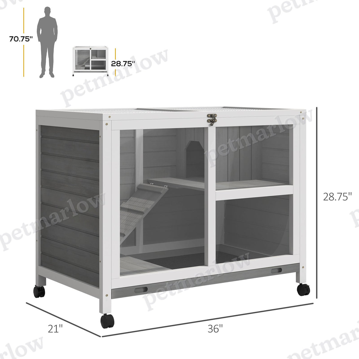 Desk-Sized Rabbit Hutch with Wheels for Easy Movement – view 4