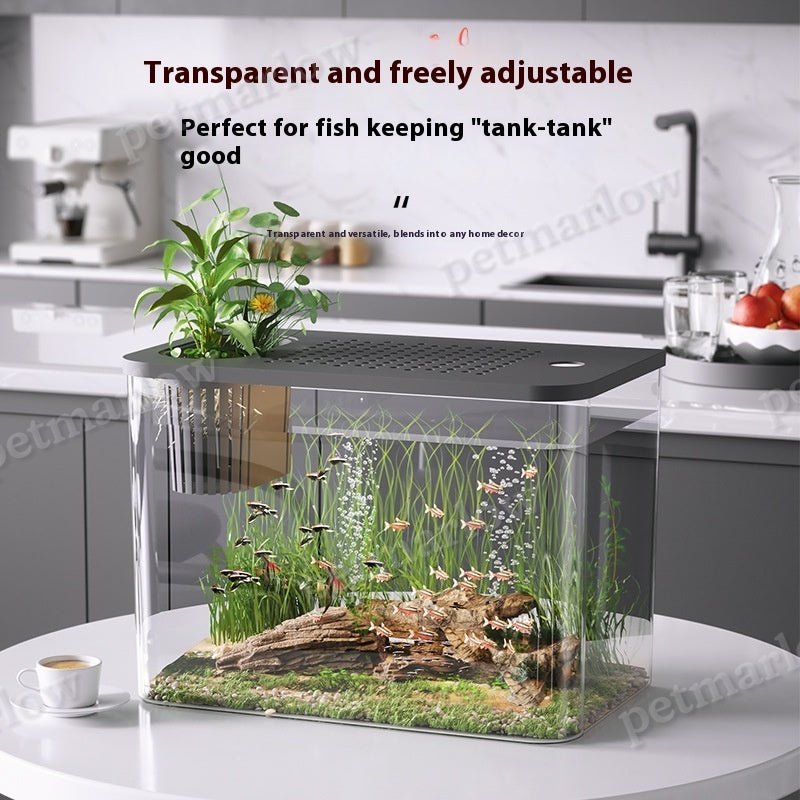 Desktop Plastic Betta Fish Tank With Cover For Home Decor – view 4