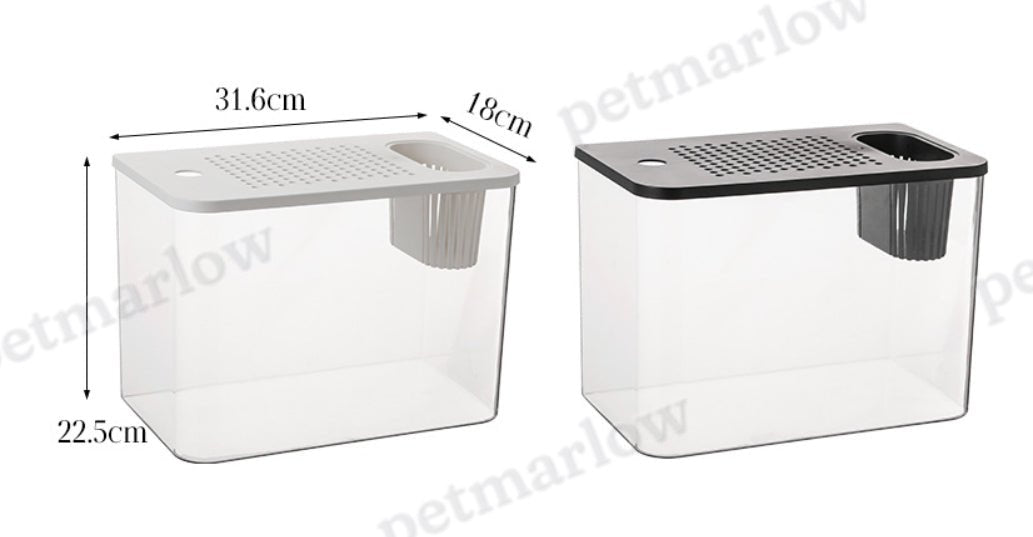 Desktop Plastic Betta Fish Tank With Cover For Home Decor – view 5