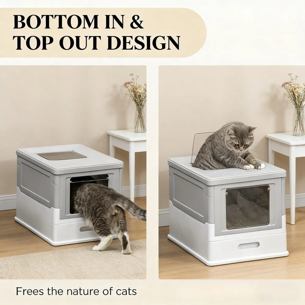 Enclosed Cat Litter Box with Easy Access and Scoop – view 8