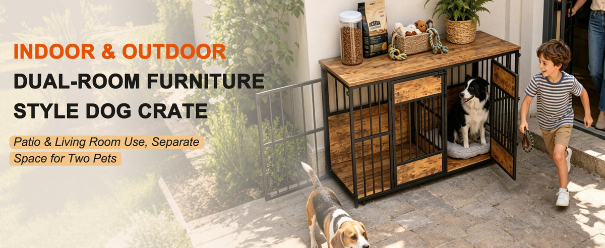 Wooden Dog Crate Furniture with Storage Top for Indoor Use – view 12