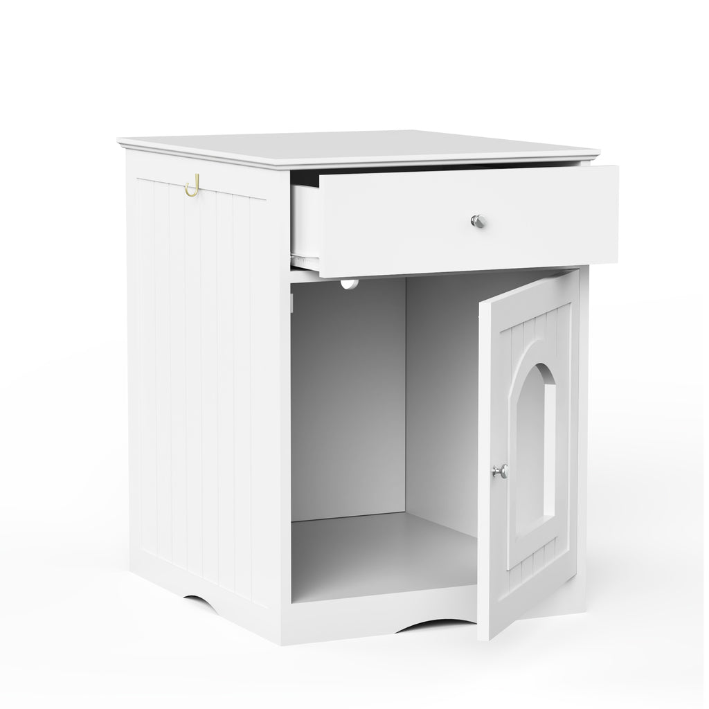 Wooden Pet House Litter Box Fence With Drawers – view 9
