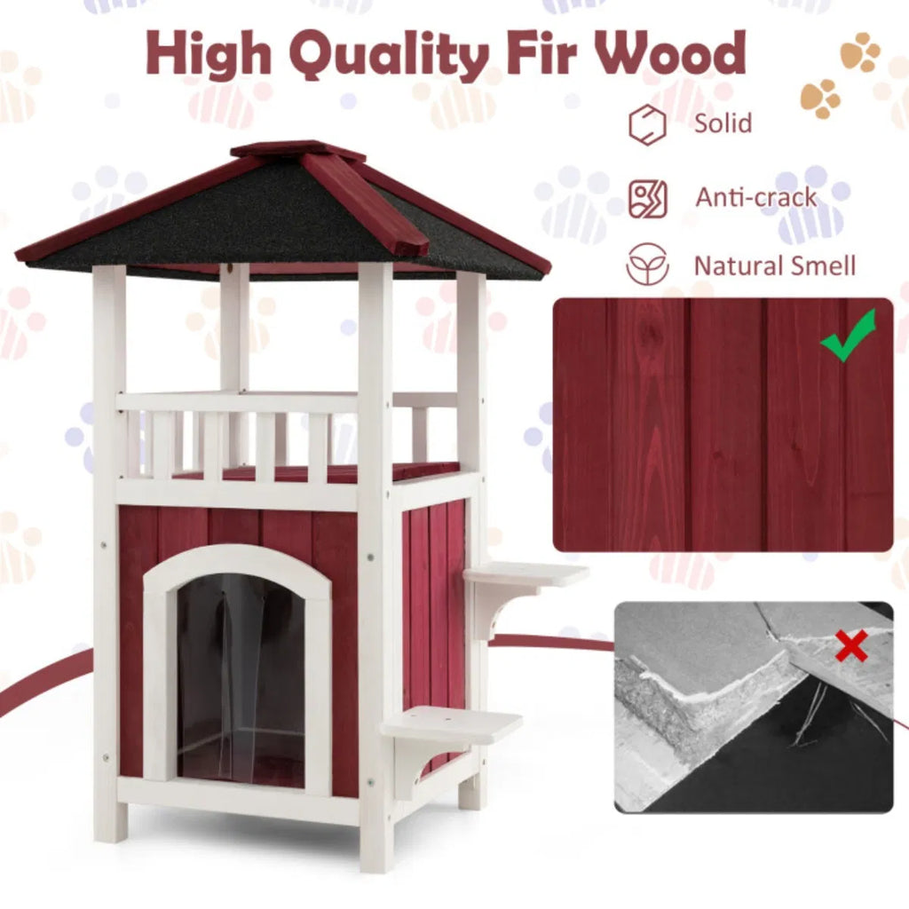 34"H Wooden Cat House – view 9