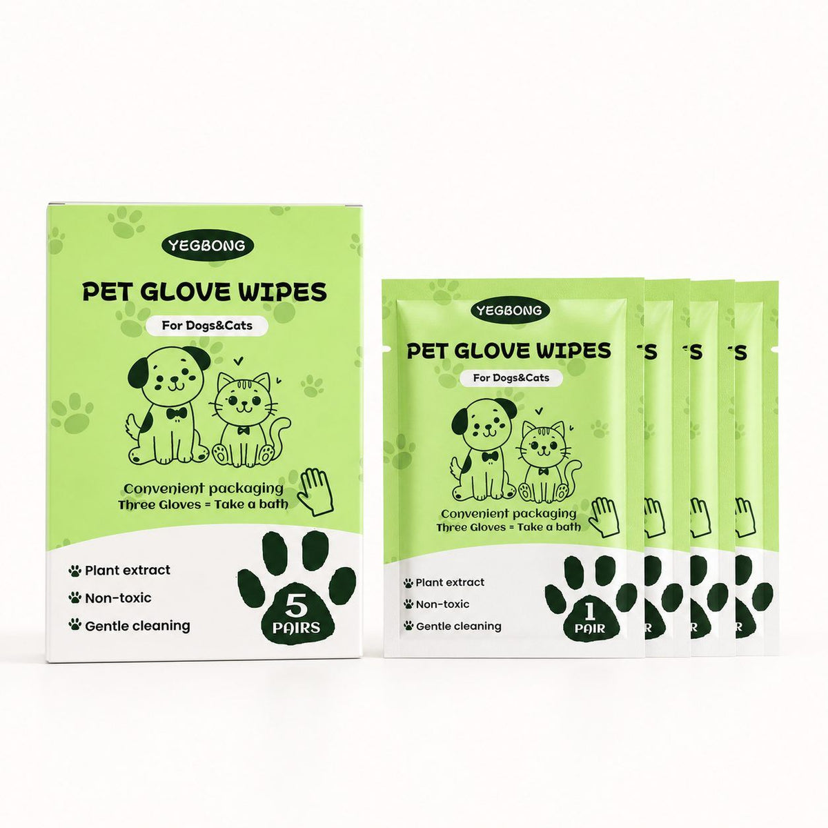 Disposable Pet Glove Wipes for Easy Coat Cleaning