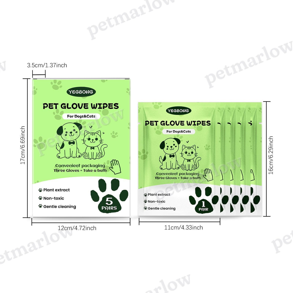 Disposable Pet Glove Wipes for Easy Coat Cleaning – view 2