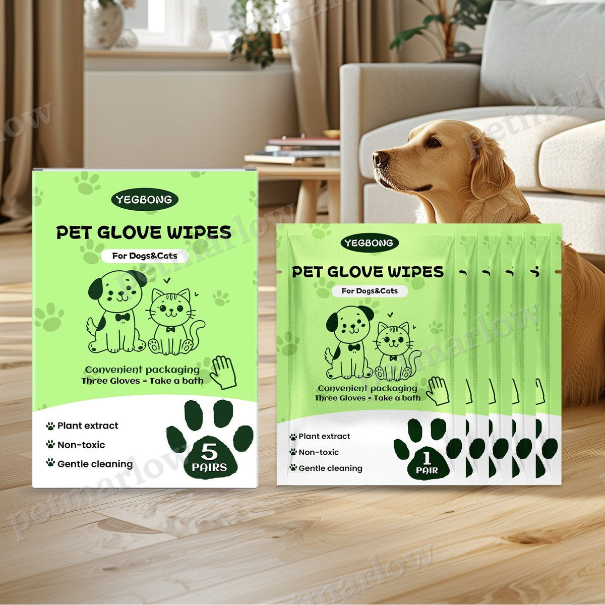 Disposable Pet Glove Wipes for Easy Coat Cleaning – view 5