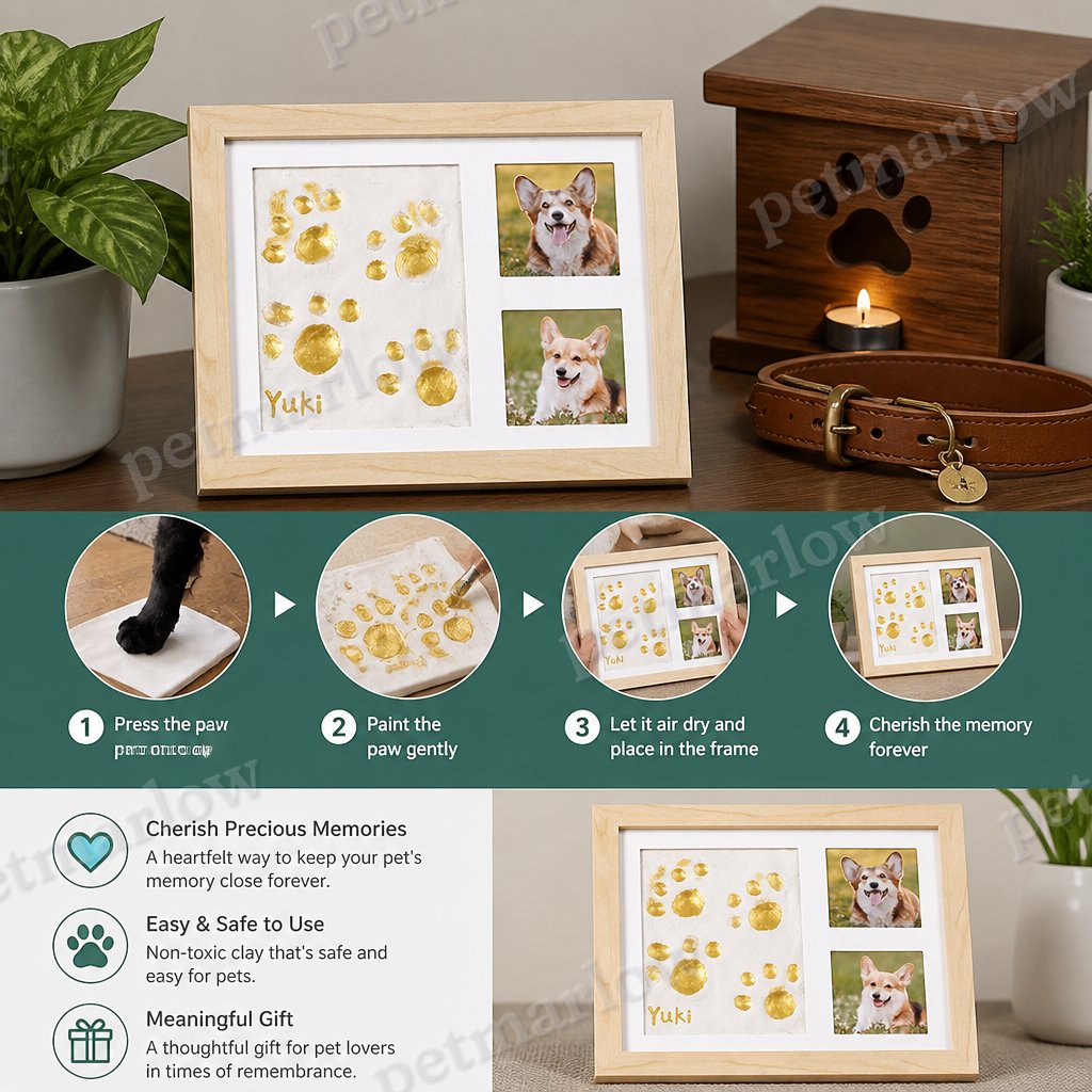 DIY Pet Paw Print Keepsake Frame Kit – Paw Impression & Photo Display – view 5