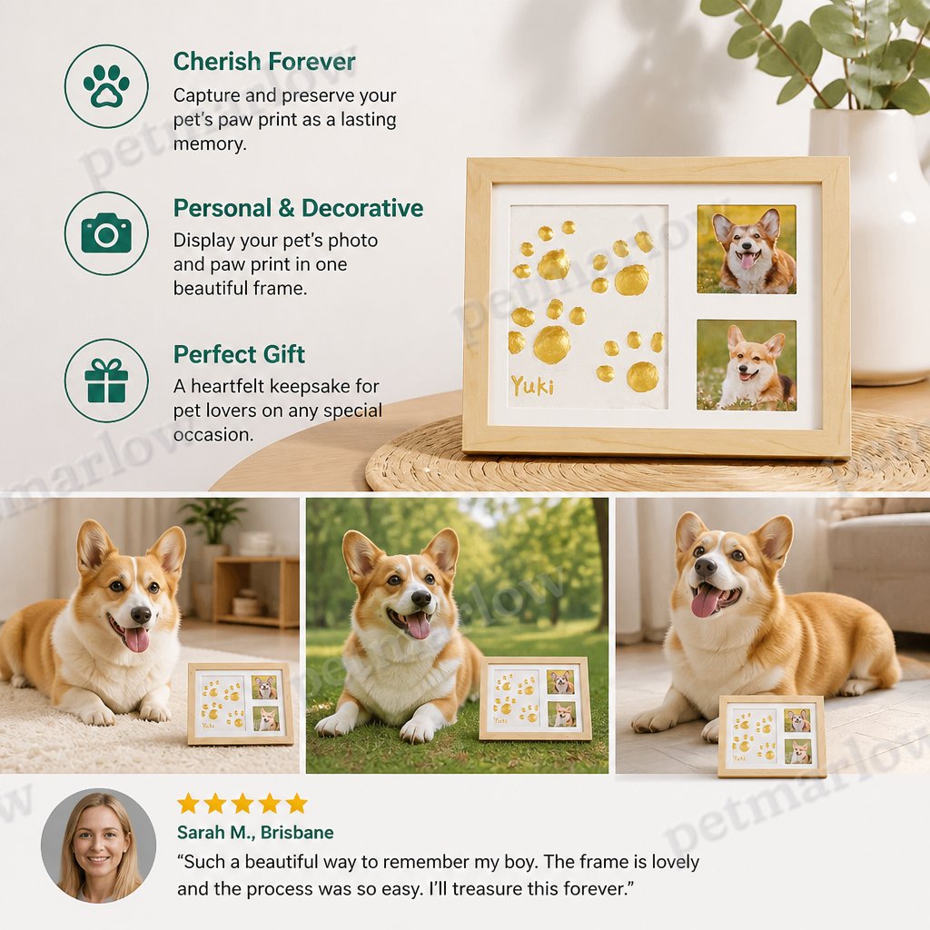 DIY Pet Paw Print Keepsake Frame Kit – Paw Impression & Photo Display – view 6
