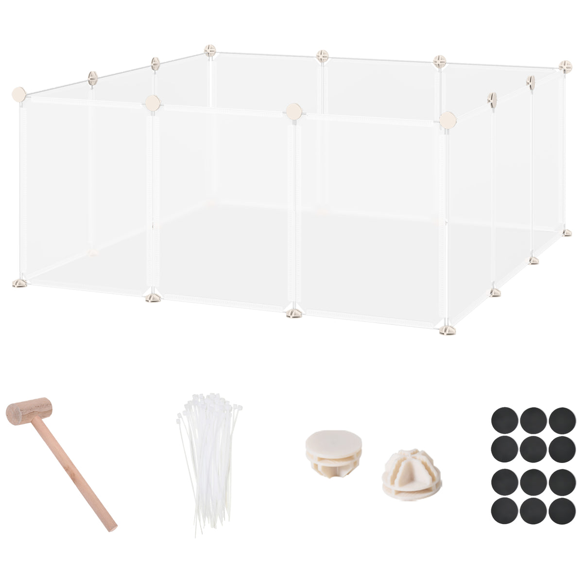 DIY Small Animal Playpen for Guinea Pigs and Hedgehogs – White / 380x50x540 mm