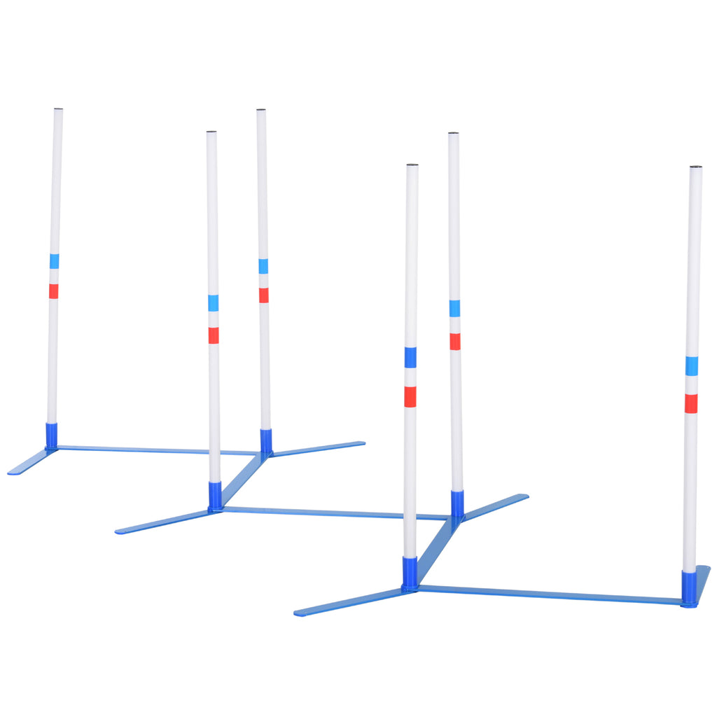 Dog Agility Equipment Weave Pole Set – White / 145x145x950 mm
