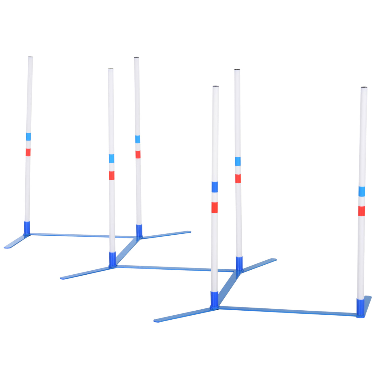Dog Agility Equipment Weave Pole Set – White / 145x145x950 mm