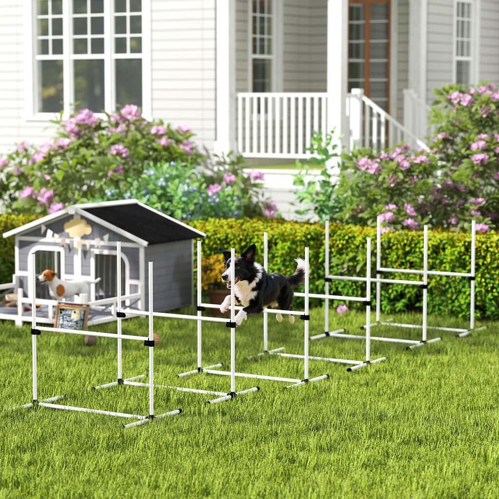 Dog Agility Set with Adjustable Jumps and Carry Bag