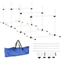 Dog Agility Training Equipment Set with Adjustable Jump Bars – White / 950x180x180 mm