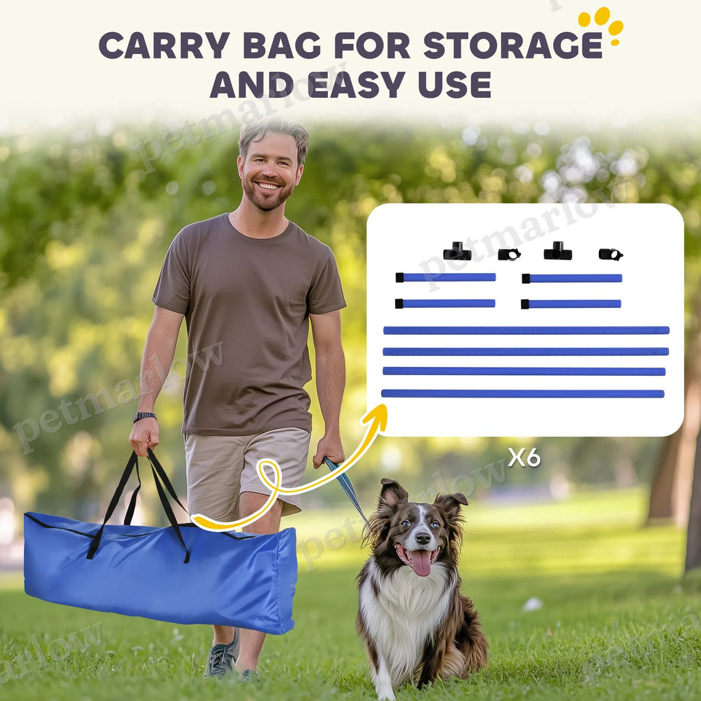 Dog Agility Training Equipment Set with Adjustable Jump Bars – view 3