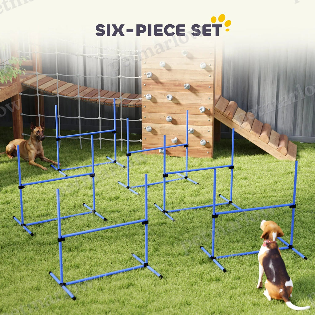Dog Agility Training Equipment Set with Adjustable Jump Bars – view 5
