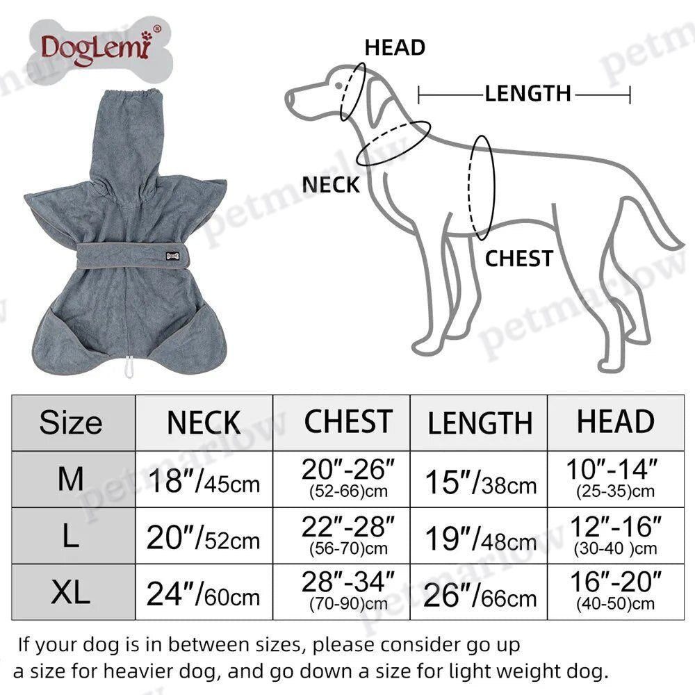 Dog Bathrobe Super Absorbent Pet Dog Cat Bath Towel Grooming Towel – view 3