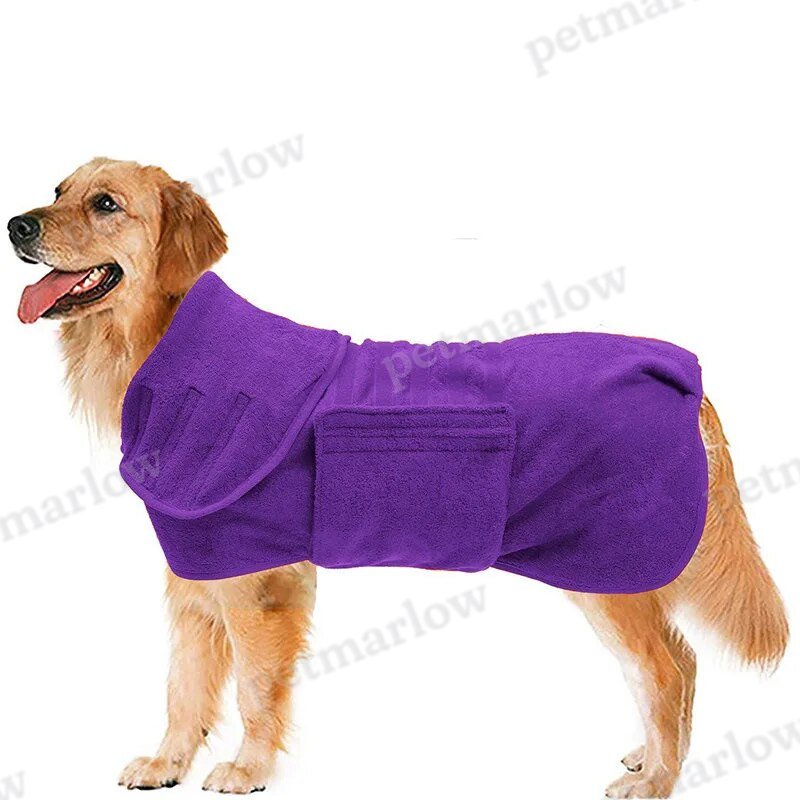 Dog Bathrobe Towel Absorption Quick-dry Adjustable Comfortable Super Absorbent Pet Bathrobe – view 6