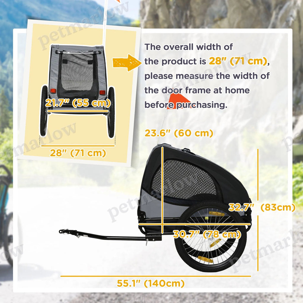 Dog Bike Trailer for Medium Dogs with Quick Release Wheels – view 3