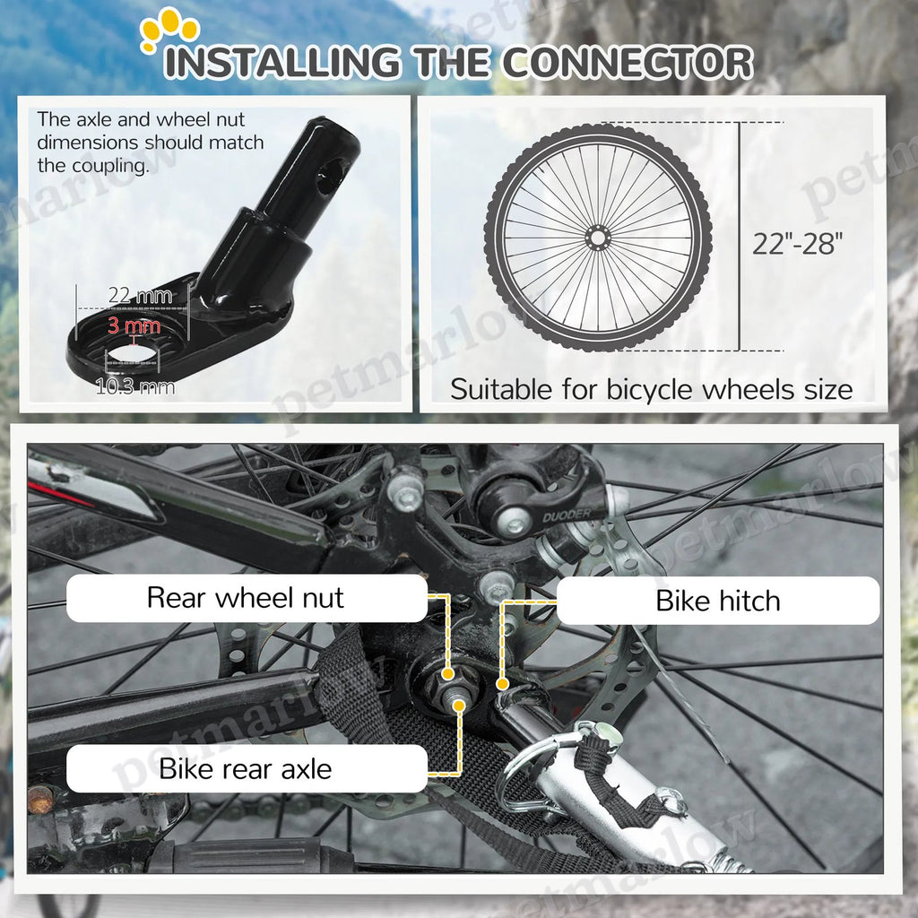 Dog Bike Trailer for Medium Dogs with Quick Release Wheels – view 5