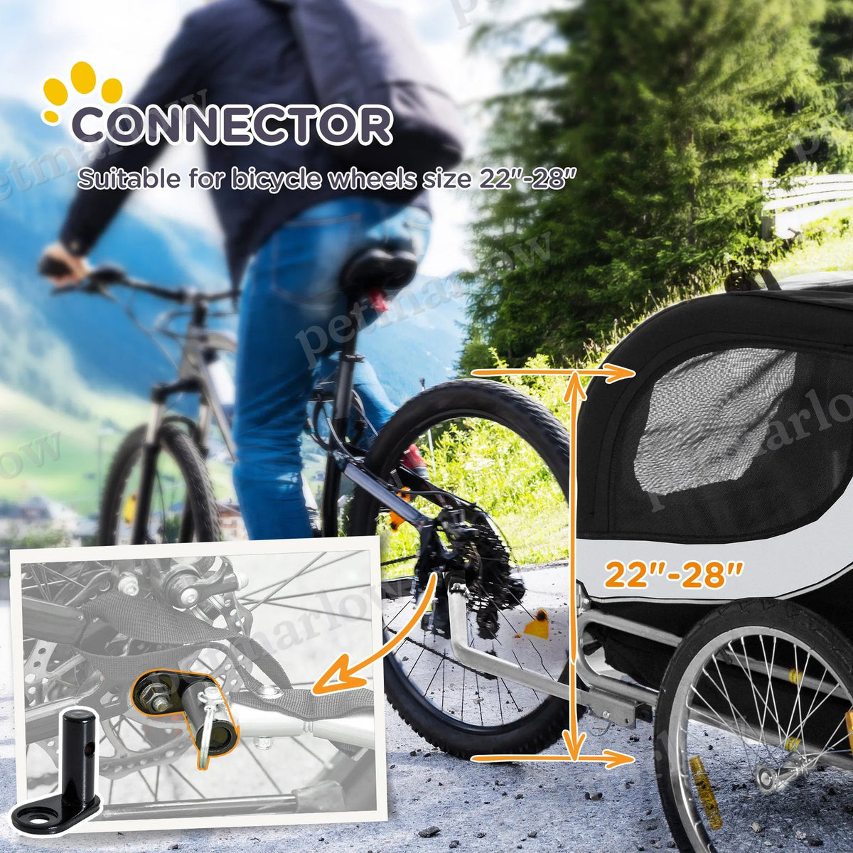 Dog Bike Trailer for Medium Dogs with Safety Features