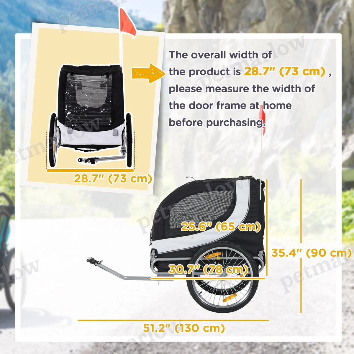 Dog Bike Trailer for Medium Dogs with Safety Features