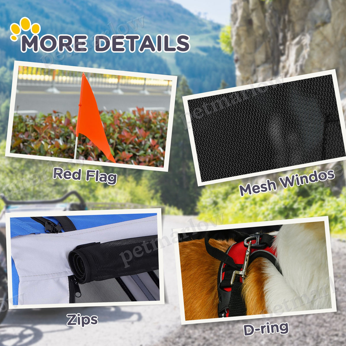 Dog Bike Trailer for Outdoor Adventures with Easy Folding Frame