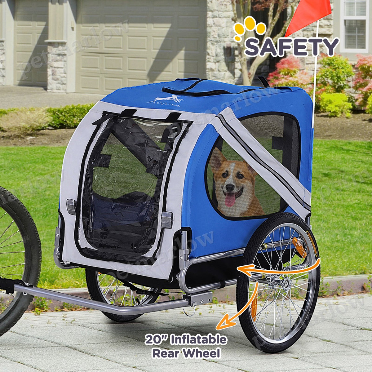 Dog Bike Trailer for Outdoor Adventures with Easy Folding Frame