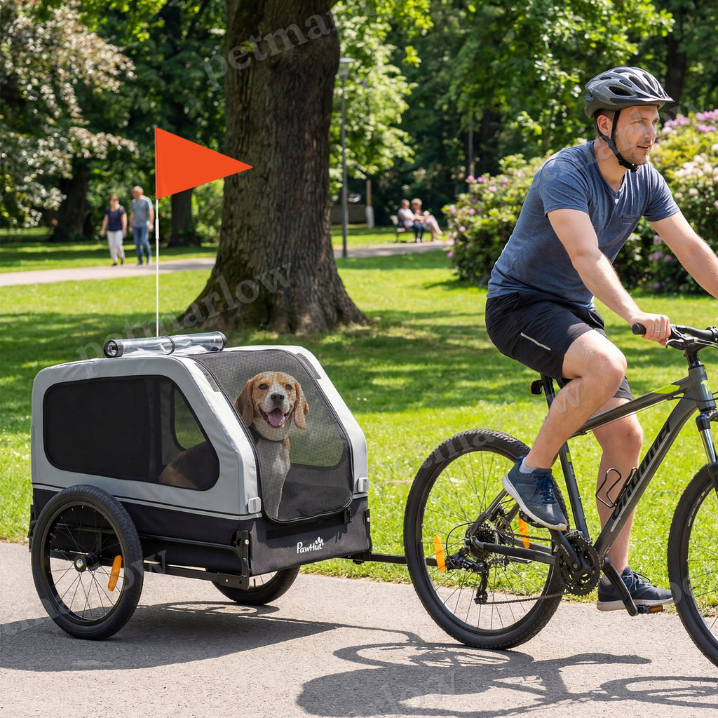 Dog Bike Trailer for Small & Medium Dogs with Easy Entry Ramp – view 3