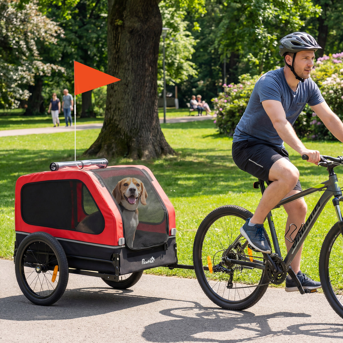 Dog Bike Trailer for Small & Medium Dogs with Ramp