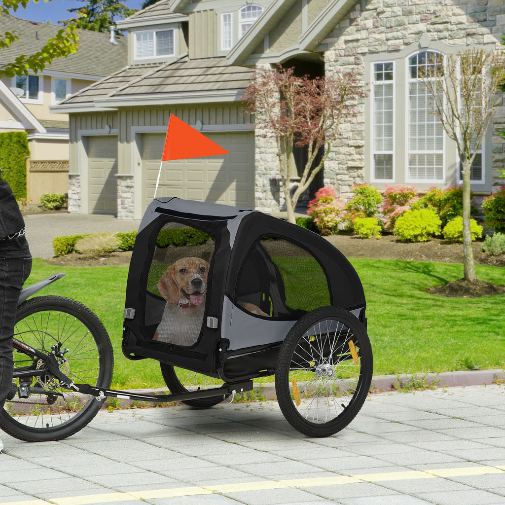 Dog Bike Trailer for Medium Dogs with Zippered Doors and Mesh Windows
