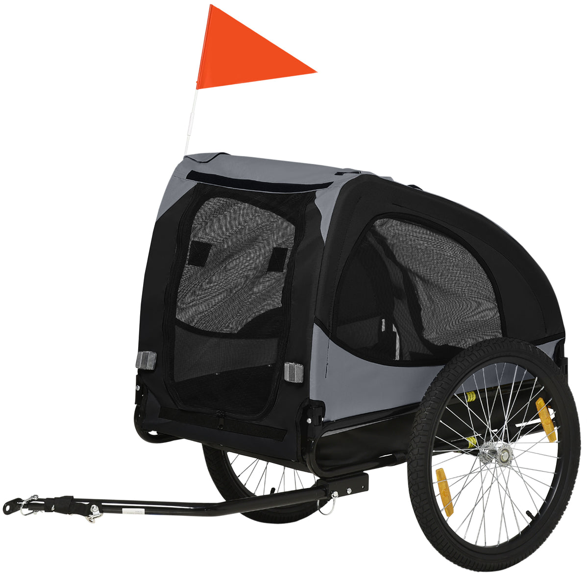 Dog Bike Trailer, Pet Stroller with Wheels for Medium Dogs, Black – Black / 860x230x640 mm